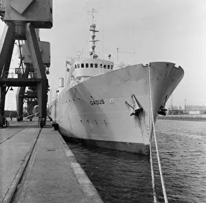 01026 Prints: The Norwegian trawler Gadus seen here tied up along side St Andrews Dock 4th March 1968