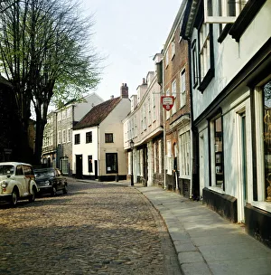 Norwich East Anglia England General Views - Street Scene Elm Hill cobble street