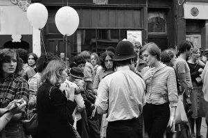 01267 Prints: Notting Hill Carnival. The police check point for people who have had wallets, bags etc