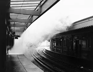 Storm Prints: November Gales whip up a stormy sea. As the waves break against the sea wall they over