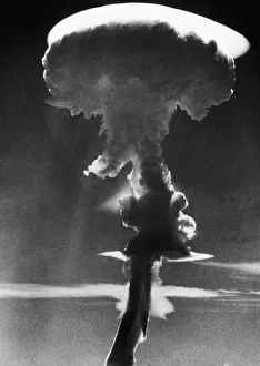 00123 Prints: Nuclear cloud seen here following the detonation of the bomb named Purple Granite over