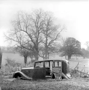 One of a number of Veteran Rolls Royce cars in various state of restoration. 1963