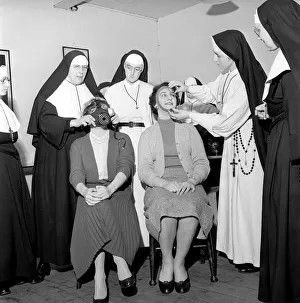 Gas Masks Prints: The Nuns at the Convent of Santa Maria Luton, have formed their own civil defence group