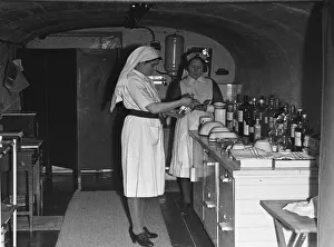 01462 Prints: Nurses prepare the First Aid Post in Dover dug into the white cliffs. 22nd February 1945