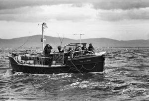 The Oakley class All weather Rhyl lifeboat Har Lil on patrol in the waters around North