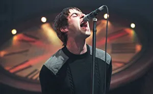 Oasis concert Aberdeen September 1997 Liam Gallagher on stage at Exhibition