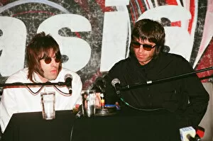 Images Dated 25th August 1999: Oasis press conference, Liam and Noel Gallagher. 25th August 1999