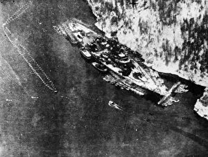 01456 Prints: Oblique photographic-reconnaissance photograph of the German battleship Tirpitz