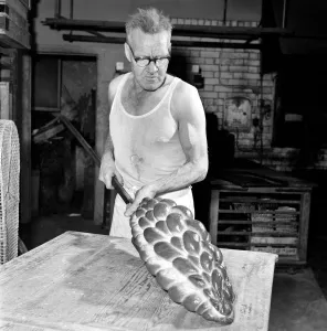 Occupation: Baker: Master baker John Nixey seen here creating sculptures out of bread in