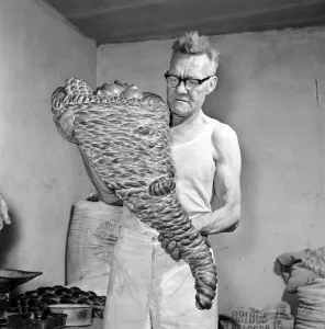 Occupation: Baker: Master baker John Nixey seen here creating sculptures out of bread in
