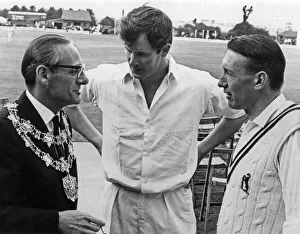 Civic Prints: Off field chat for the Mayor of nuneaton, Councillor J Waistell with Warwickshire