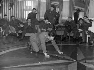 Demonstration Prints: Officers listen to a lecture and demonstration of tactics on board a Polish troopship