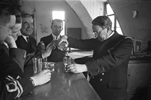 Captain Prints: The officers mess of the Free French Navy at their barracks in Southern England