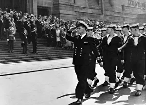 Parades Prints: Officers and sailors of HMS Eaglet, the training centre for the Royal Naval Reserve