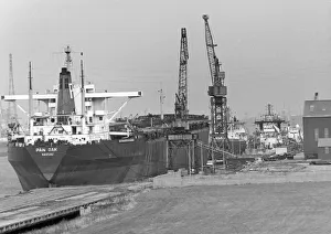 Tanker Prints: The Oil Tanker Pan Oak pictured at Tees Dockyard where it is undergoing repairs 12th