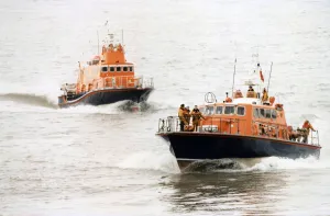 Rescue Prints: The old Barry lifeboat with its replacement the Margaret Frances Love