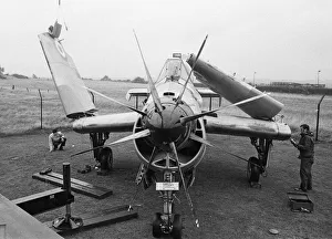 An Old Fairey Gannet aircraft landed at the Midland Air Museum in Coventry
