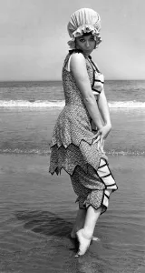 Old Fashioned swim suit. So this is what grandma used to look like on the beach in