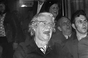 Cheering Prints: A old lady in the audience cheers on the wrestlers at the Chester Town hall