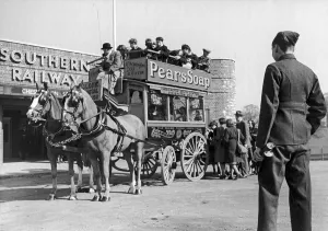 An old London Horse Bus which used to operate in Brixton is given a new lease of life