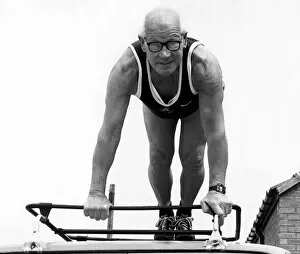 Images Dated 6th June 1987: Old People - Bob Robinson aged 73 Superfit Grandfather who was sacked because he was too