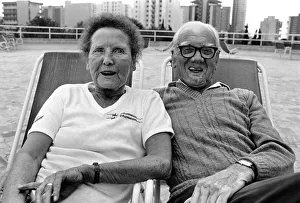 Old People: Holidays: Pensioners enjoying themselves on holiday abroad in Benidorm, Spain