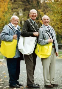 Three older paper boys Andy Murphy, George Hedley and Jack Davies in Birtley