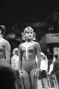 00387 Prints: Olga Korbut competes in the Womens European Gymnastic Championships, Wembley Arena, London