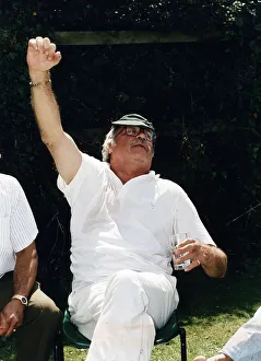 Oliver Reed actor at Bobbie Parks benefit cricket match in Odiham in Hants