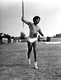 Javelin Prints: Olympic and Commonwealth Javelin thrower Tessa Sanderson of Wednesfield, Staffs