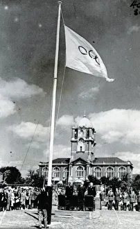 Og2012 Prints: Olympic flag July 1948 Ceremony at Royal Military Academy Sandhurst performed by