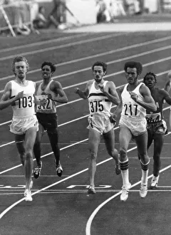 Athletes Prints: Olympic Games 1976 The first semi final of the 800m left to right Ivo Vandamme