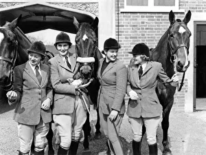 Horses Prints: Olympic games equestrian team. Four of the Women members of the jumping section of