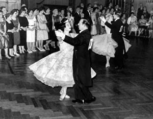 Onlookers line up at the edge of the dance floor at the Old Assembly Rooms