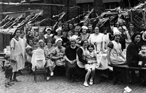 01212 Prints: An open-air tea party in Salisbury Street, Newcastle, celebrating the best dressed street
