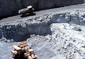 00134 Prints: Open Cast Mine where a truck is being loaded with tin ore in Ardlethan New South Wales