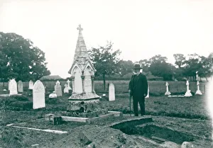 Medical Prints: The open grave of Mrs Florence Nightingales Burial at East Willow church yard