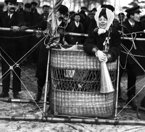 Megaphone Prints: Opening of Parliament. Suffragettes attempt to attack the house by airship
