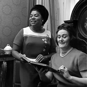 Opera singer Joan Sutherland and new opera singer Martina Arroya pictured at Joan