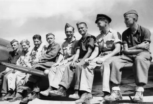 Air Force Prints: Operating from a landing strip carved by RAF airmen and Yugoslav Partisans with picks