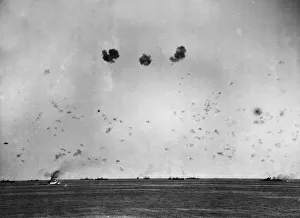 Operation Pedestal. A general view of the convoy under air attack showing the intense
