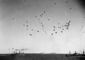 Operation Pedestal. The sky is filled with anti-aircraft shells as the convoy steams