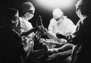 An operation underway at No. 79 General Hospital near Bayeux