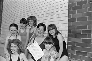 Organiser Mrs Patricia Bromley with some of the children who took part in a sponsored