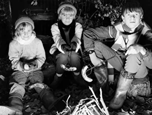 Bonfire Night Prints: The original bonfire night banger. Children at a private Merseyside bonfire night part