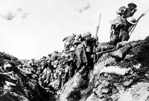 Trenches Prints: The original caption read British soldiers go over the top