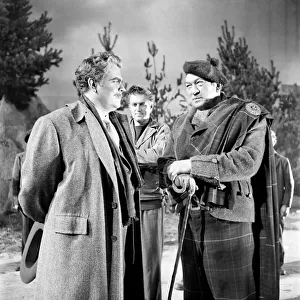 Orson Welles (left) seen here filming on the set of Trouble in the Glen