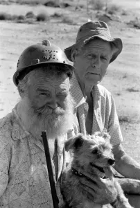 Australia Prints: Outback: Rural: Marble Bar Western Australia: 68 year old Ken Macpherson with his dog 13