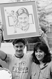 Oxford striker John Aldridge is presented with the Mirror footballer of the month award