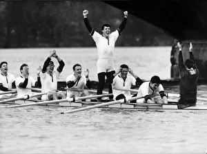 00187 Prints: Oxford team celebrate their victory over Cambridge in the Boat Race raallensc